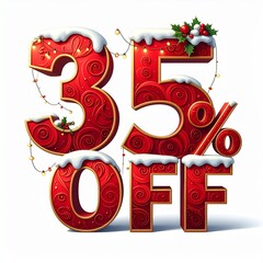 christmas sale sign 3d discount coupon text 