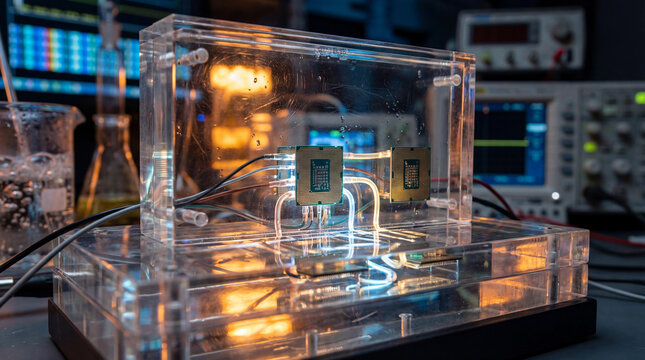 Microchip processing in a liquid cooling system for research - Powered by Adobe