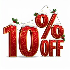 christmas sale sign 3d discount coupon text 