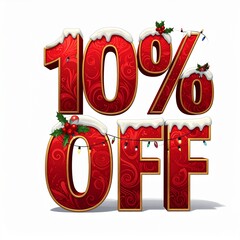 christmas sale sign 3d discount coupon text 