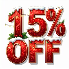 christmas sale sign 3d discount coupon text 