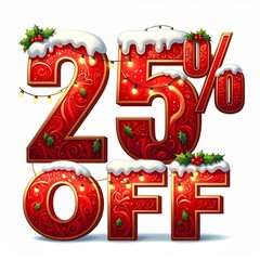 christmas sale sign 3d discount coupon text 