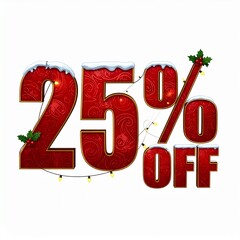 christmas sale sign 3d discount coupon text 