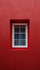 Fototapeta premium old window with red shutters