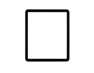 Sleek tablet with a blank white screen on black background