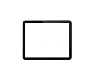 Sleek digital tablet with blank screen on black background