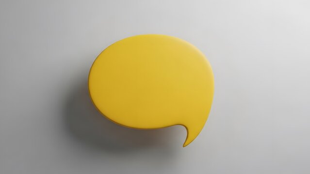 A 3d yellow paper speech bubble icon on a blank background serves as a symbolic communication sign for chat messages and dialog cloud concepts in this vector illustration design - Powered by Adobe