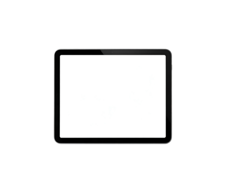 Sleek digital tablet with blank screen on black background - Powered by Adobe