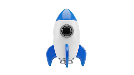 Cartoon Rocket Ship on White Background
