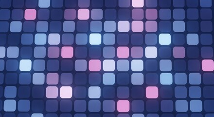 Colorful illuminated square grid background with vibrant glowing lights for digital technology and entertainment themed designs