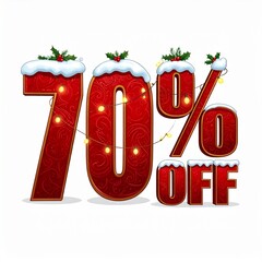 christmas sale sign 3d discount coupon text 
