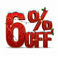 christmas sale sign 3d discount coupon text 
