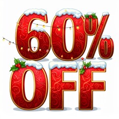 christmas sale sign 3d discount coupon text 