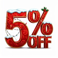 christmas sale sign 3d discount coupon text 