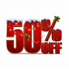 christmas sale sign 3d discount coupon text 