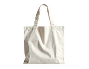 Plain canvas tote bag with handles, isolated on black (1)