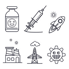 Six Minimal Abstract Icons for Culinary Art and Kitchen Identity