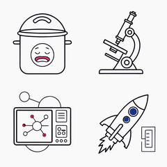 Set of 6 Modern Abstract Kitchenware Symbols for Menu Design