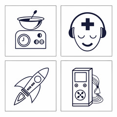 Set of 6 Abstract Culinary Tool Symbols for Graphic Design