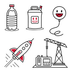 Elegant Minimalist Abstract Kitchen Icon Set