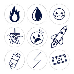 6 Minimalist Abstract Stove Flame and Fire Icons