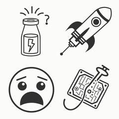 Set of 6 Minimalist Spice Bottle and Shaker Icons