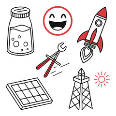 6 Minimalist Abstract Spice Jar and Seasoning Icons