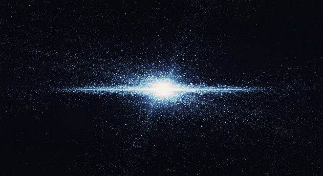 Abstract visualization of a gravitational disruption field, where scientific particles float freely in a chaotic, weightless void of deep space, experiment, energy, unstable