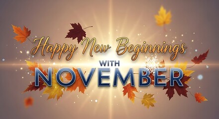Happy new beginnings with november autumnal design