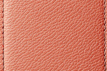 Textured orange leather, edge stitching detail visible