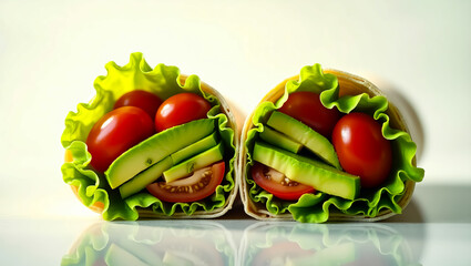 Delicious and healthy vegetarian wraps with fresh vegetables, perfect for a company logo or promotional material