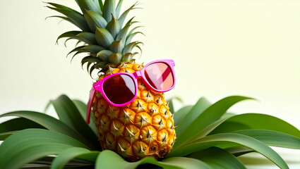 A Funny Pineapple Wearing Sunglasses, A Delicious Summer Fruit For A Company Logo Design - Company, Logo