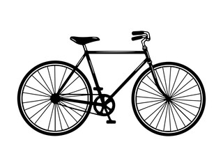 Fototapeta premium Black and white vector illustration of bicycle