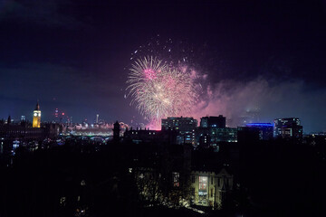 Fototapeta premium London Eye New Year’s Eve Fireworks Spectacle