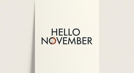 Hello november greeting on white background with decorative design