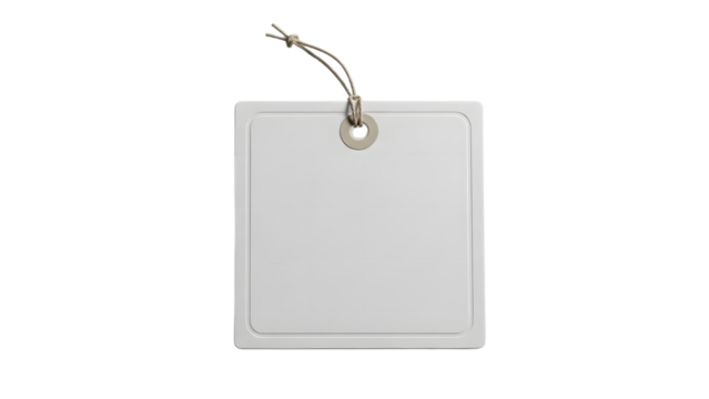 Blank white tag with string isolated on white background - Powered by Adobe