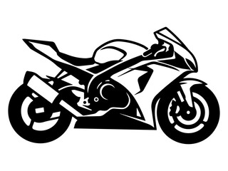 Fototapeta premium Black and white vector illustration of sport motorcycle, side view