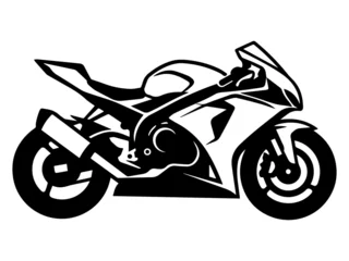 Black and white vector illustration of sport motorcycle, side view © Ardani