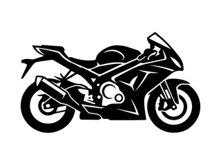 Fototapeta premium Black and white vector illustration of sport motorcycle, side view