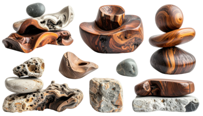 Stone and wood abstract zen art stacks