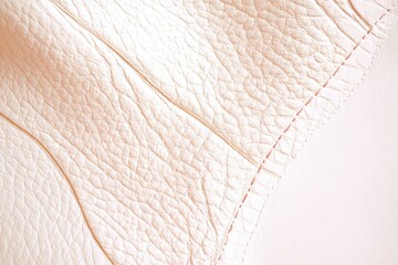 Textured peach leather with subtle stitching detail and smooth surface