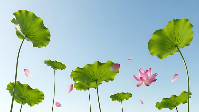Lotus flowers blooming in the sky - Powered by Adobe