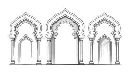 Elegant Architectural Archways: An intricate sketch unveils the timeless beauty of classic archways, a tribute to architectural design and the grandeur of the ages.