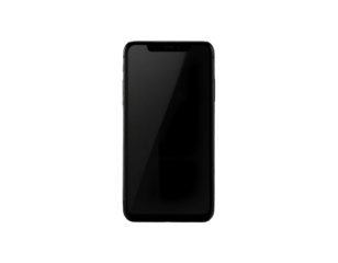 Sleek, modern smartphone with black screen on black background