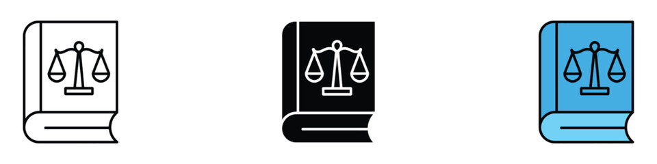 Law book icon vector. legal principles and justice symbol. vector illustration.