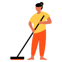 Person Cleaning Concept Illustration