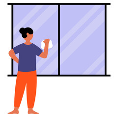 Person Cleaning Concept Illustration