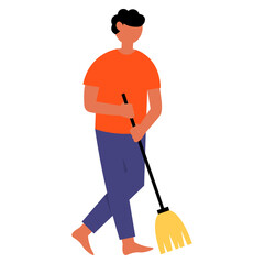 Person Cleaning Concept Illustration