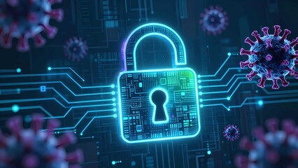 Cybersecurity showing secure data protection against hackers on internet systems