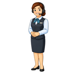 Professional Female Customer Service Agent Wearing Headset - AI Generated